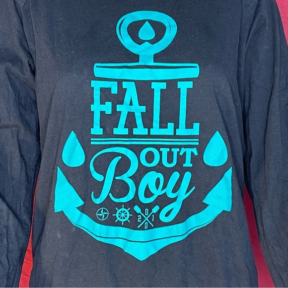 Y2K Long Sleeve Fall Out Boy Banded Anchor Women's Long Sleeve Top Medium - Picture 2 of 6